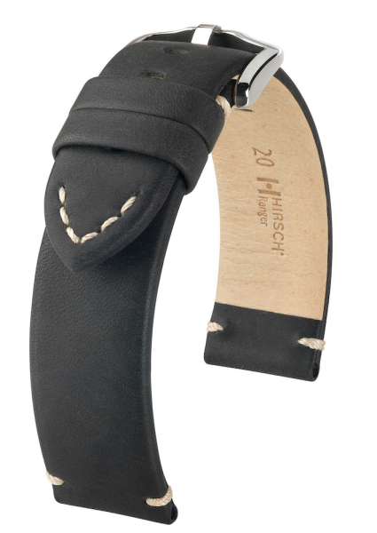 Hirsch Ranger Kalbslederband schwarz L 20mm 05402050-2-20