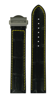 Certina DS 2 Precidrive Lederband Schwarz-Gelb 21/20mm C600018593