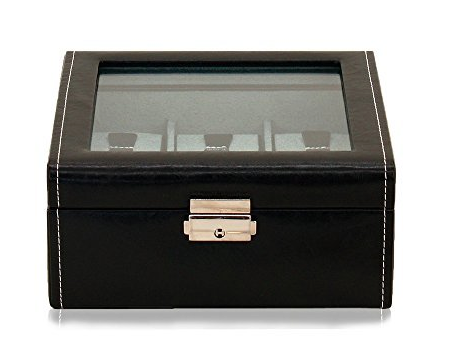 Friedrich Uhrenbox Bond schwarz für 6 Uhren 70021/382