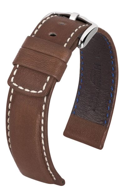 Hirsch Mariner Lederband braun 22mm L 14502110-2-22