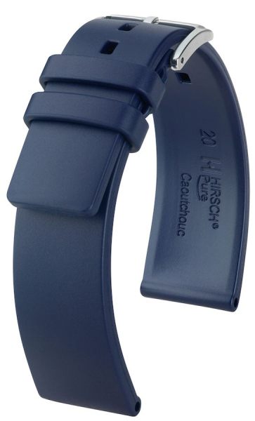 Hirsch Uhrenarmband Kautschuk Pure 20mm L blau 40538880-2-20