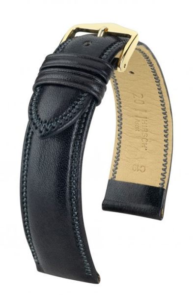 Hirsch Uhrenarmband Leder Ascot schwarz L 01575050-1-20 20mm