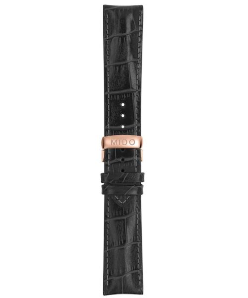 Mido Multifort Lederband grau mit Schliesse 22/20mm M600013760