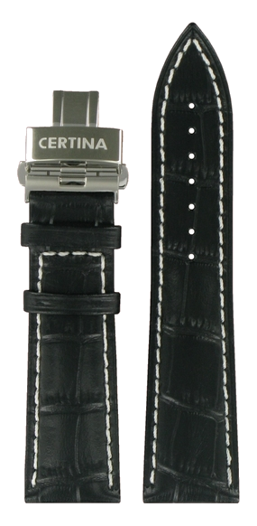 Certina DS 1 Lederarmband schwarz inkl. Schliesse 23mm C600016994