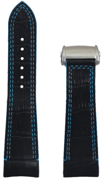 Hamilton Jazzmaster Face2Face Lederband schwarz 24/20mm...