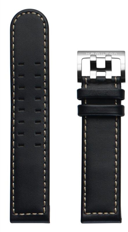 Hamilton Khaki Pilot Pioneer Lederband schwarz 22/22mm H690.764.102