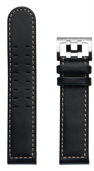 Hamilton Khaki Pilot Pioneer Lederband schwarz 22/22mm...