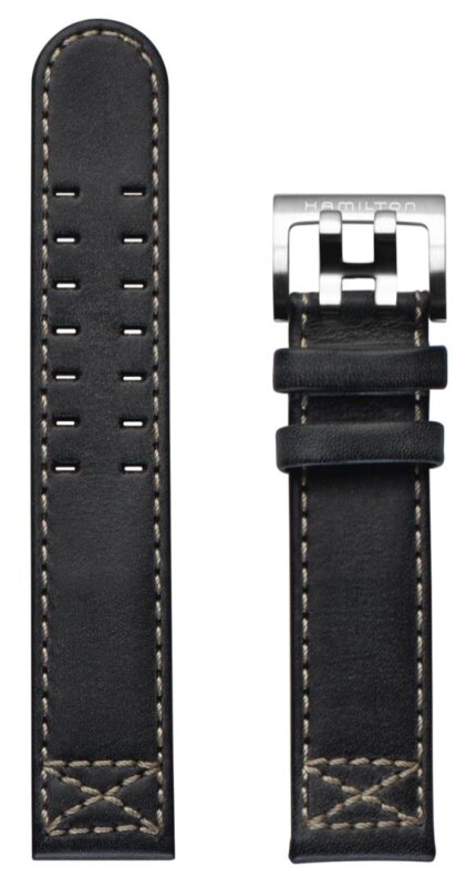 Hamilton Khaki Aviation Lederband schwarz 20/20mm H690.766.105