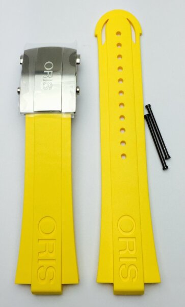 Oris Aquis Kautschukarmband gelb inkl. Schliesse 26mm 07...