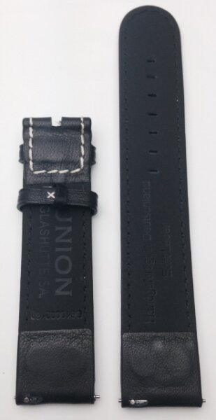 Union Glashütte Kalbslederband 21/20mm schwarz...