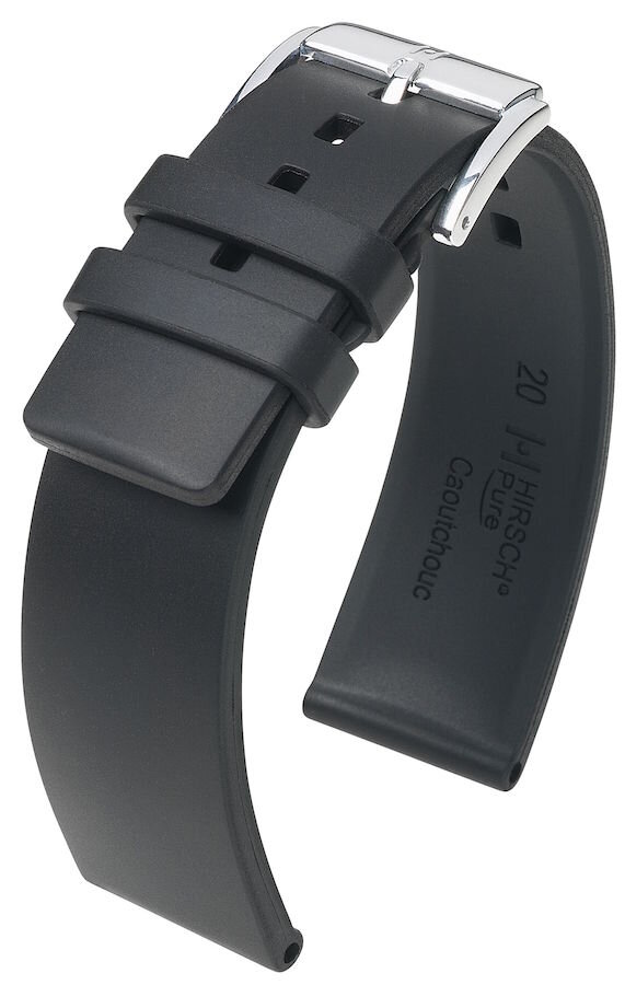Hirsch Uhrenarmband Kautschuk Pure 22mm L schwarz 40538850