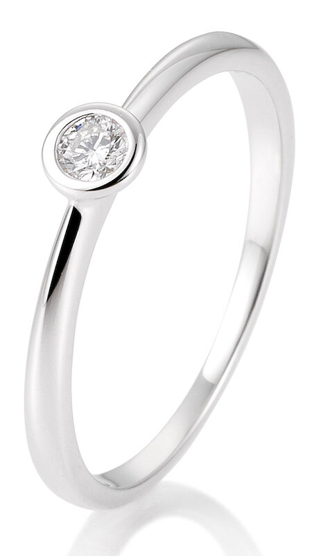 Breuning Verlobungsring weißgold 585 mit Brilliant 0,10 Ct. Größe 53