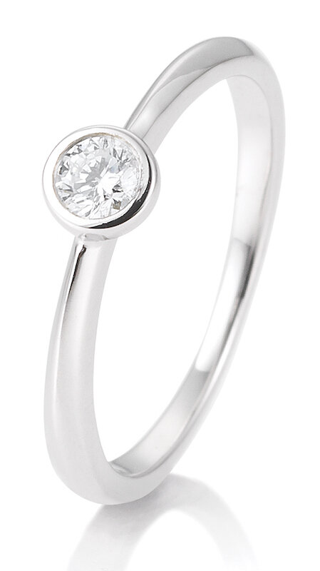 Breuning Verlobungsring weißgold 585 mit Brilliant 0,15 Ct. Größe 54