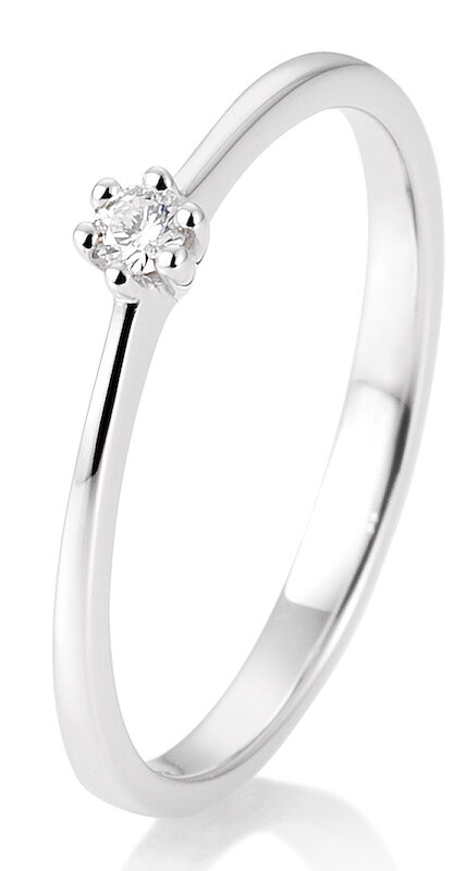 Breuning Verlobungsring weißgold 585 mit Brilliant 0,05 Ct. Größe 51