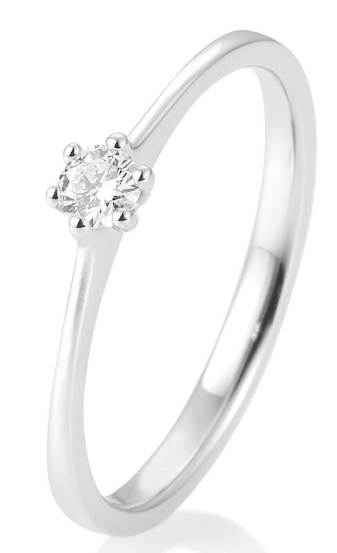 Breuning Verlobungsring weißgold 585 mit Brilliant 0,10 Ct. Größe 53