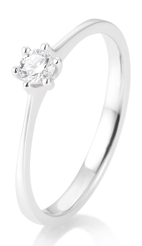 Breuning Verlobungsring weißgold 585 mit Brilliant 0,15 Ct. Größe 55
