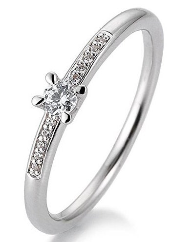 Breuning Verlobungsring weißgold 585 mit Brillianten 0,215 Ct. Größe 53