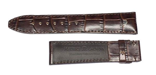 Maurice Lacroix Pontos Kroko Lederband braun 20mm silber...