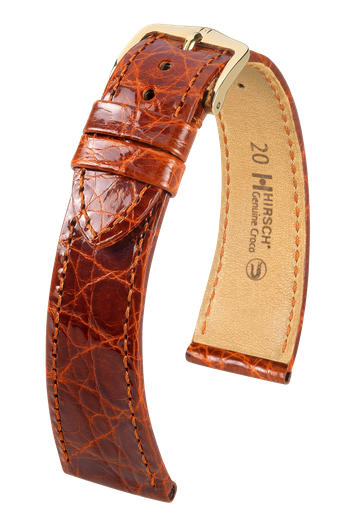 Hirsch Uhrenarmband Leder Genuine Croco M 17mm...