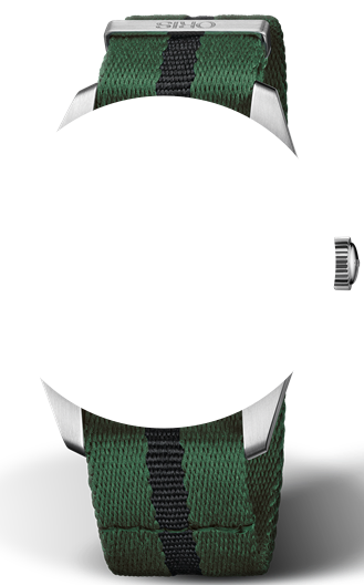 Oris Textilband grün/schwarz 21mm ohne Schliesse 07 5 21 25NB