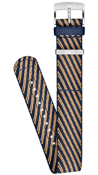 Oris Textilband beige/dunkelblau inkl. Schließe...