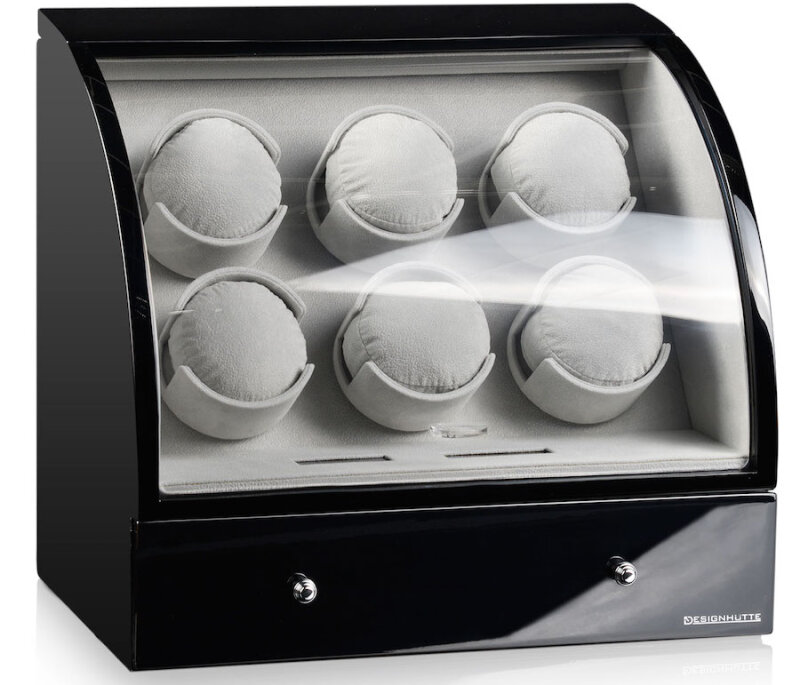 Designhütte Uhrenbeweger Basel 6 LCD Schwarz 70005-27