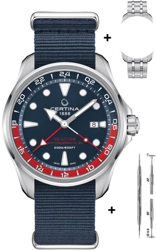 Certina DS Action GMT Powermatic Set+ Stahlband 80 C032.429.18.041.00