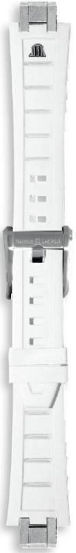 Maurice Lacroix Aikon Kautschukband weiß inkl. Schliesse 24mm ML640-005010