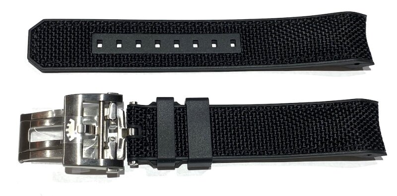 Fortis B-42 Fiber Black Hybridband mit Faltschliesse 20mm B7000002