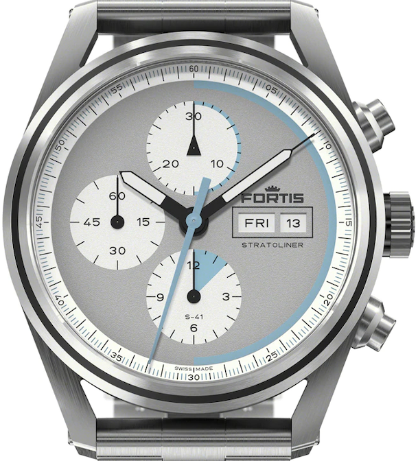 Fortis Stratoliner S-41 Cool Gray Block Bracelet F2340007