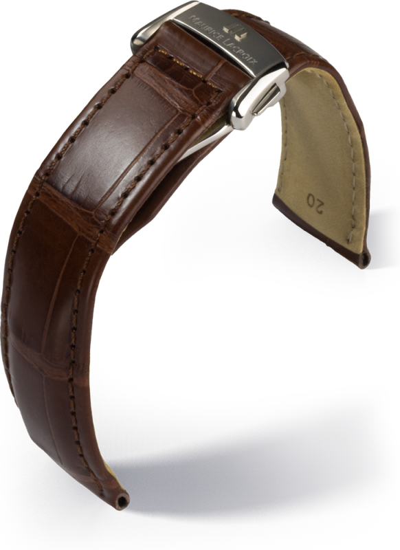 Maurice Lacroix Masterpiece Worldtimer Alligatorband dunkelbraun IRV 21mm E512954620270