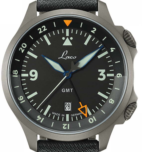 Laco Fliegeruhr Frankfurt GMT Automatik 43mm 862120.2