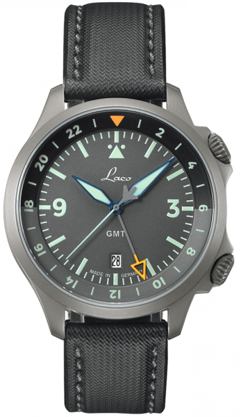 Laco Fliegeruhr Frankfurt GMT Automatik 43mm 862121.2