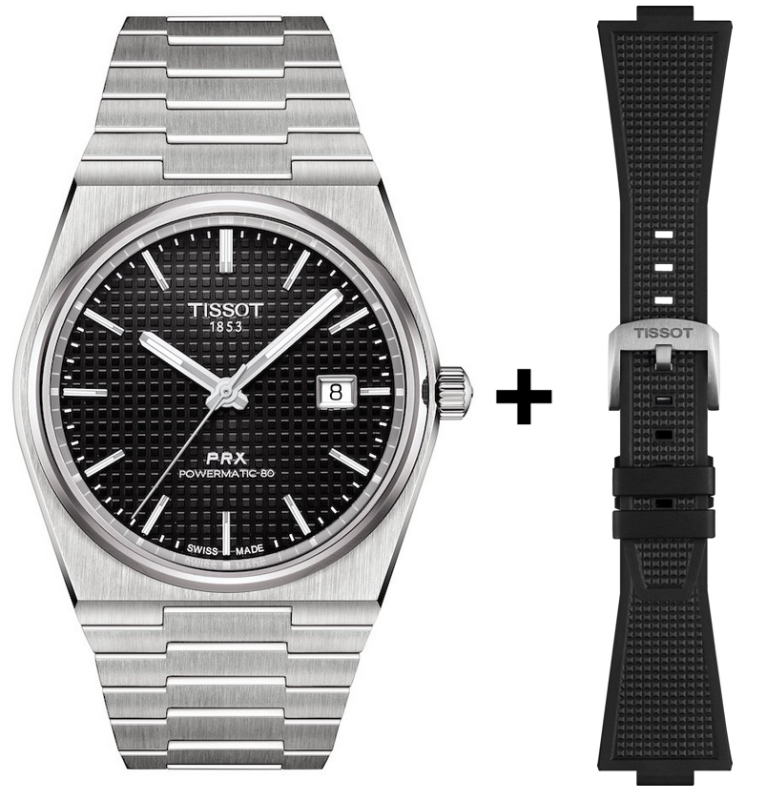 Tissot T-Classic PRX Powermatic 80 Set inkl. Wechselband Kautschuk T137.407.11.051.00