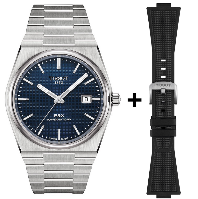 Tissot T-Classic PRX Powermatic 80 Set inkl. Wechselband Kautschuk T137.407.11.041.00