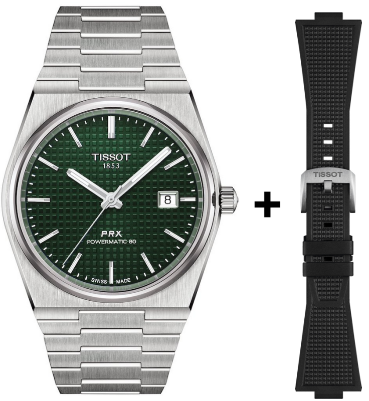 Tissot T-Classic PRX Powermatic 80 Set inkl. Wechselband Kautschuk T137.407.11.091.00