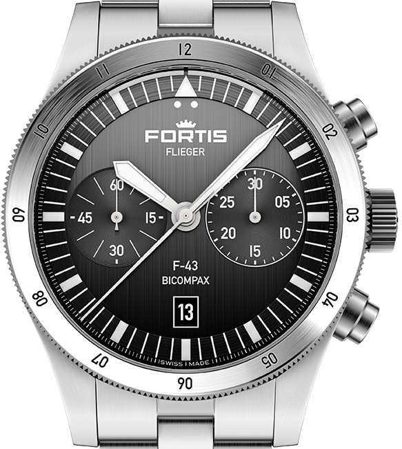 Fortis Flieger F-43 Bicompax Black F4240006