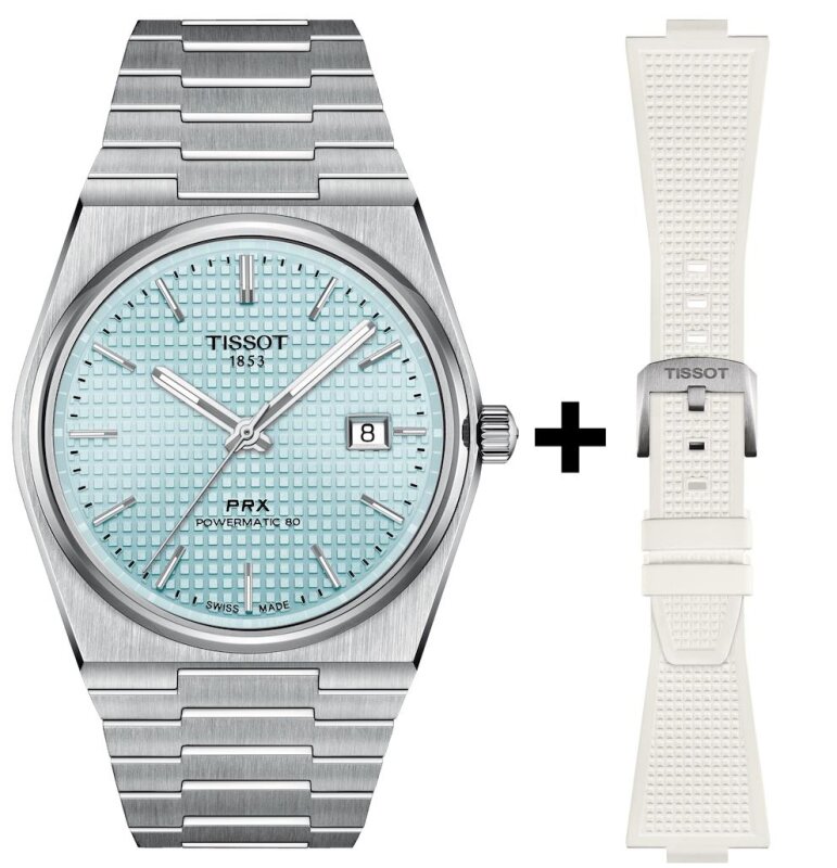 Tissot T-Classic PRX Powermatic 80 Set inkl. Wechselband Kautschuk T137.407.11.351.00