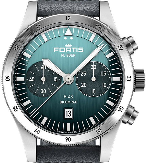 Fortis Flieger F-43 Bicompax Petrol Indigo Aviator F4240009