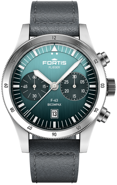 Fortis Flieger F-43 Bicompax Petrol Indigo Aviator F4240009