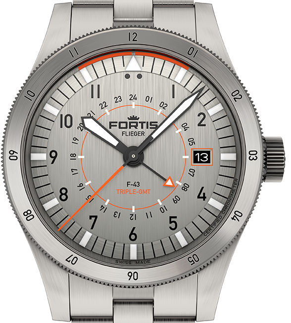 Fortis F-43 Triple- GMT Titanium Orange F4260002
