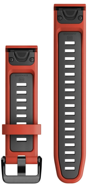 Garmin QuickFit® 20mm Flammenrot/Graphit Silikon...
