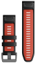 Garmin Quickfit Silikonband Schwarz/Flammenrot 26mm 010-13281-06