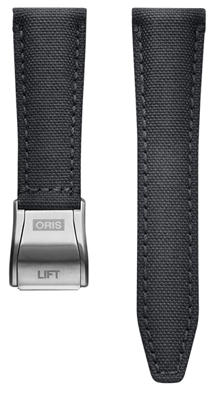 Oris Big Crown Textilband grau inkl. Schliesse 22mm 07 3 22 05LC