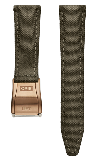 Oris Big Crown Textilband oliv inkl. Schliesse 20mm 07 3...