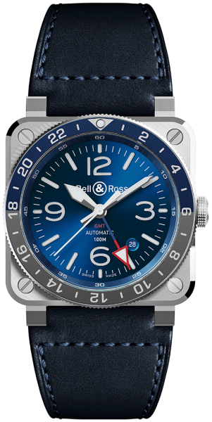 Bell & Ross BR03-93 GMT BLUE 42mm BR0393-BLU-ST/SCA