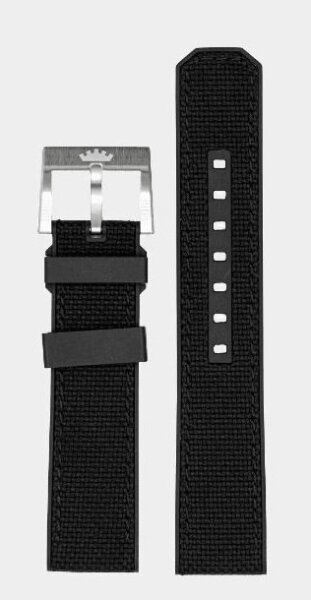 Fortis Fiber Black Hybridband mit Dornschliesse 20mm...
