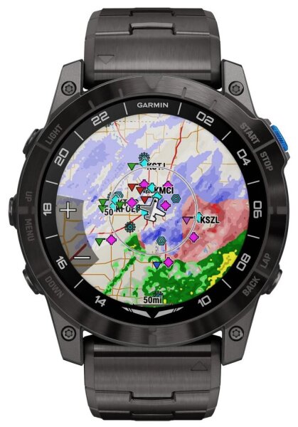 Garmin D2 Mach 1 Pro Piloten-Smartwatch Schwarz/Titan DLC...
