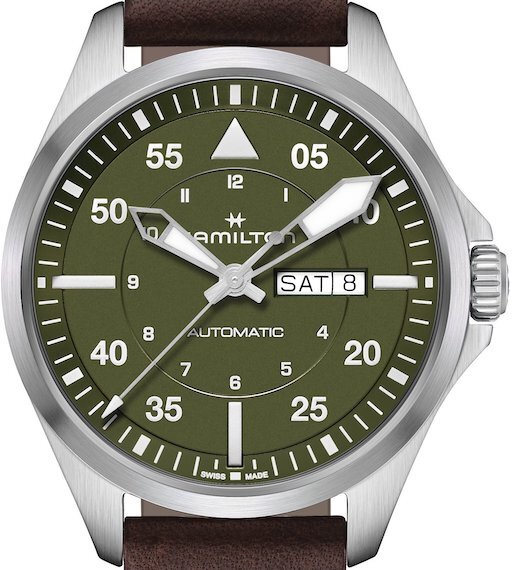 Khaki Aviation Pilot Day Date Auto 42mm H64635560
