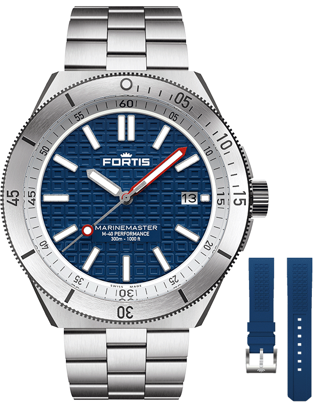 Fortis Marinemaster M-40 Blue Japan On Block Bracelet F8120012